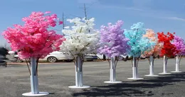 10pcs 다채로운 인공 체리 꽃 나무 나무 로마 칼럼 도로 리드 웨딩 쇼핑