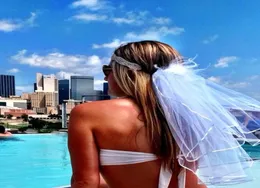 2016 Wedding Bikini Veil Two Pieces Headpiece Veil and Booty Veil Bachelorette Party Veils Bachelorette Party Set Hen Party Bridal8635354