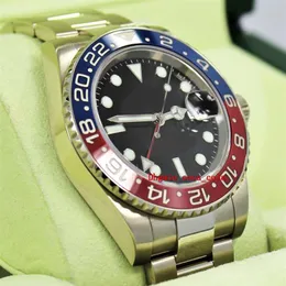 إصدار مصنع جديد عداد الجودة ساعة II Blro Pepsi 18K White Gold Watch Papers Cal 3186 Movement Automatic Eta Diving SW235R