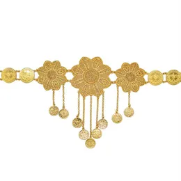 Anniyo Turkish Belly Chains Women Gold Color Turkiet Mynt Bälte smycken Mellanöstern Iraqi Kurdistan Dubai Wedding Presents #016501308O