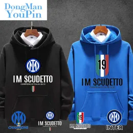 Inter de Milão Inter Moletom Inter Milan Serie AChampionship Football Fan com capuz jaqueta de lã masculina e feminina roupas