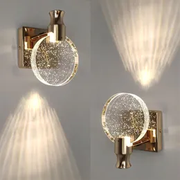Креативные настенные светильники с пузырьками и кристаллами, минималистичный светильник для гостиной, спальни, прикроватное бра, зеркало для ванной комнаты, светильник на передней стене234H