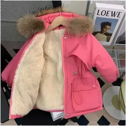 Down Coat Children S Parkas Winter Hooded Jacket For Girls Top Kids Warm Thick Velvet Baby Coats Causal Outerwear 231211