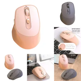 Ny 2,4 GHz Opto-Electronic Mouse Bluetooth-kompatibel 4000DPI USB Laptop Mice Type-C laddning 500mAh Power Display för dator