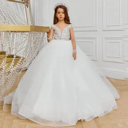 Vestidos de menina flor vestido requintado até o chão o pescoço a linha júnior dama de honra para casamento primeira comunhão aniversário