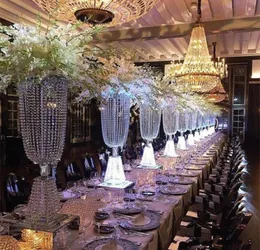 2017 últimos centros de mesa de decoración de boda brillantes de lujo cuentas de cristal cadena camino plomo decoración de mesa de fiesta Props9429995