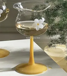 Şarap Gözlükleri Kokteyl Goblet Renkli Cam Kupa El 3d Çiçek Şampanya Suyu İçme Supp EV PARTİ İÇECEK SWARE S