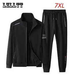 Männer Trainingsanzüge Frühling Herbst Männer Casual Sport Jogger 2 Stück Trainingsanzug Sets Herren Sportswear Drucke Anzüge Jogginghose Jacke Männlich Große größe 7XL 231208