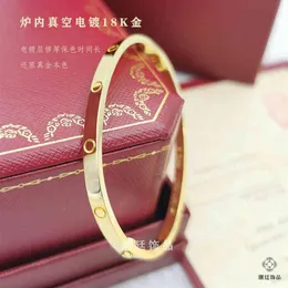 Kajia pulseira de casal versão estreita pulseira de aço titânio de seis gerações 18K ouro rosa265d