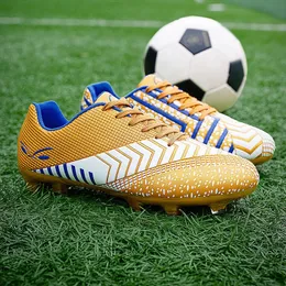 Dress Shoes Golden Soccer Shoes For Men Kids Soccer Cleats Original Men's Futsal Football Shoes Long spikes Sports Football Boots 231211