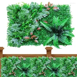 装飾的な花人工草の壁パネル緑の植物背景フェンスフェンスフェイクボックスウッド低木