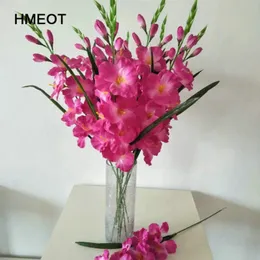 Decorative Flowers Wreaths HMEOT 70CM Simulation Gladiolus Orchid Artificial Flower Plants Wedding Festival Celebration Home Potted 231207