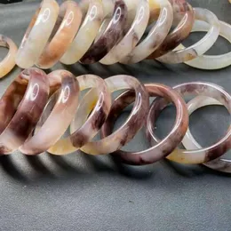 Bangle 100% Natural Xinjiang Gold Silk Jade Bransoletka ręcznie szmaragdowe kobiety prawdziwe bransoletki biżuteria 248J