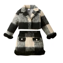 Zestawy odzieży Pudcoco 2PCS Toddler Dziewczęta Zimowe ubrania z długim rękawem Sinled Direced Offir