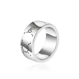 S925 Silver Sing Skull Ring خمر Sterling Silver Elf Ring Men and Women Trend Hip-Hop Punk زوجين Ring270M