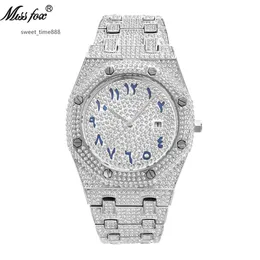 Мужские часы Moissanite, брендовые часы в стиле хип-хоп, с полным бриллиантом и водонепроницаемым календарем, могут пройти испытание