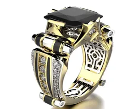 Highend Haojie 대외 무역 새로운 전기 도금 된 다이아몬드 세트 남성 Mens Domineering Ring 유럽 및 미국 패션 창의적 색상 SEPA3242979