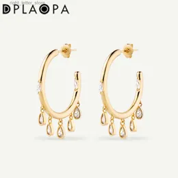 Stud dplaopa 925 Sterling Silver Gold 25 mm Drop Pear Hoops Circing Women Luksusowa biżuteria 2023 Kobiety rock punk klejnoty YQ231211