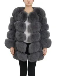 女性の毛皮のフェイクQiuchen PJ8100女性冬の本物のコート長袖デタッチ可能な袖覆われたボタンフルペルト231211