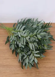 1PC人工柳の葉の長い枝の絹の植物フラワーアレンジメント緑の葉のための緑の庭の装飾Faux foliage1383705