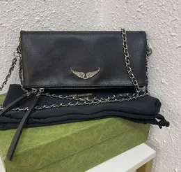 Hot Fashion Designer Woman Bag For Women Zadig Voltaire Shoulder bag Vintage Rivet Handbag Purse Original Box Genuine Leather cross body 02