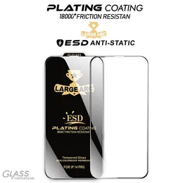 Stor bågepläteringsbeläggning Friktion Resistan ESD Anti-Satic AF Glass Champions Cup Hempered Glass Toared Film Cell Phone Screen Protectors For iPhone 11 12 13 14 15
