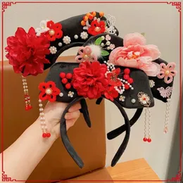 Haarschmuck Bogen im chinesischen Stil Kopfbedeckung Quaste Blume Hanfu Clip Antiker Kopfschmuck Prinzessin Hoop Antikes Stirnband