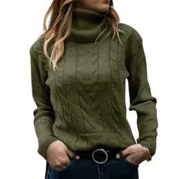 Maglioni da donna Autunno e inverno Dolcevita Pullover Tinta unita Fondo Maglione a trecce retrò Moda Versatile Pull Femme