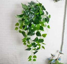 Wall Decor artificial Greenery fake Plant Ivy Leaf Plastic Garland Vine artificial flowers Fake Foliage wall Hanging latex green p4673403