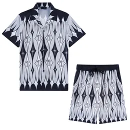 Luxury Designer Shirts Mens Fashion Geometric print bowling shirt Hawaii Floral Casual Shirts Men Slim Fit Short Sleeve m-3xl 01