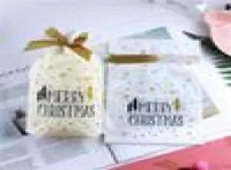 5pcs Mutlu Noel Hediye Çantaları Noel çuvalları Xmas Ağaç Paketleme Çantaları Mutlu Yıllar 2020 Noel Dragee Şeker Navidad 20202235453970785