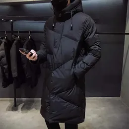 Herren Down Parkas Noneiir Herren hochwertige Kapuzenjacke Schwarze Mode -Winterjacke Männer Marke Kleidung 2023 neue Parka Männer dicke warme lange Schichten J231211