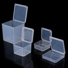 Kleine quadratische durchsichtige Kunststoff-Aufbewahrungsbox, transparente Schmuck-Aufbewahrungsboxen, kreative Perlen, Kunsthandwerk, Behälter, 232 m