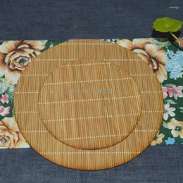 테이블 매트 민족 스타일 대나무 매트 라운드 커피 찻잔 홀더 열 단열 그릇 접시 패드 10cm/15cm dia.
