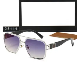 Designer-Funky-Sonnenbrille für Herren, Damen-Sonnenbrille, berühmte Sonnenbrille, seitliche Buchstaben, polarisiert, luxuriös, für Reisen, sonnenfest, Adumbral, Strand-Sonnenbrille mit Box