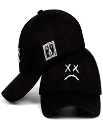 Lil Peep Dad шляпа Sad Boy Crying Face Бейсбольная кепка с вышивкой Хлопковая шляпа Уличная повседневная кепка в стиле хип-хоп Snapback Hat8479295
