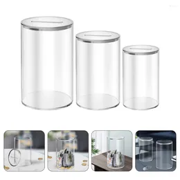 Trädgårdsdekorationer Daglig användning Sparande Bank Pot Clear Piggy Jar Desktop Coin Container Home Supplies Acrylic bordsskiva