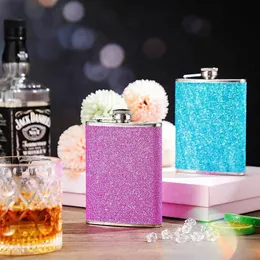 Hip Flasks 678 Oz Hip Flask for Liquor Stainless Steel Leak Proof Leakproof Flask Set Drinking Whiskey Women Glitter Travel Flask 231211