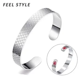 Personalidade Cruz Padrão Alerta ID Pulseira Prata Cor Preta Aço Inoxidável Para Homens Bangle231h