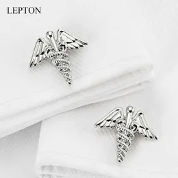 Cuff Links Vendita a caldo Caduceus Medical GuffLinks for Men Medical Students MD Doctors Lipton Silver Doctors CuffLinks spediti direttamente Q240508