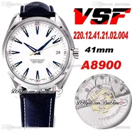 VSF Aqua Terra 150M Ryder Cup 41 5mm CAL A8500 Relógio automático masculino de dois tons ouro amarelo golfe mostrador branco azul vara nylon 220 12 4193Z