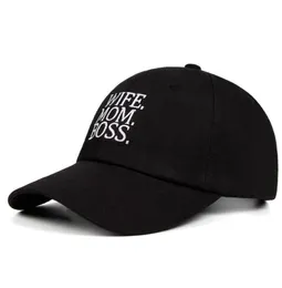 Bonés de bola 100 algodão esposa mãe chefe boné de beisebol buzzword fragmento chapéu snapback unisex rua tendência pai drop2962019