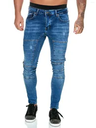 Erkekler 2023 Erkekler için Gençlik Biker İnce Fit Pencil Denim Man Pants Four Seasons Sports Rains Casual Pantolon Siyah