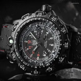 Wristwatches Addies Outdoor Army Sports Luminous Tube Quartz Wrist Watches 50M Waterproof Men Black Silicone Military Watch Clock 277Z