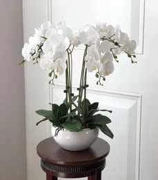 1 комплект, высококачественные орхидеи, ощущение рук, цветочный стол, цветочная композиция без вазы, искусственный цветок, украшение для дома и офиса8614765