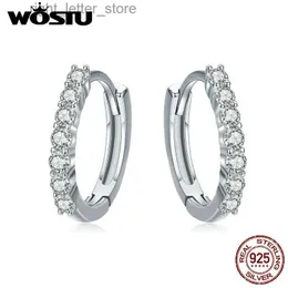 Stud WOSTU 2019 Hot Sale Real 925 Sterling Silver Dazzling CZ Hoop Earrings for Women Fashion Brand S925 Silver Jewelry Gift CQE351 YQ231211