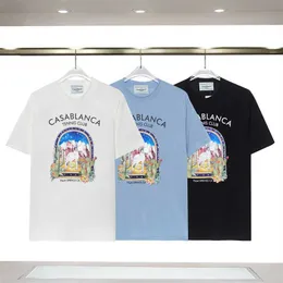 カサブランTシャツメンズデザイナーTシャツワークアウトシャツのためのメンズサイズのTEEコットンRhudeTシャツビンテージ半袖USサイズSXL