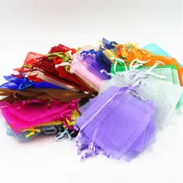 7 x 9 cm, 9 x 12 cm, 10 x 15 cm, 13 x 18 cm, Organza-Schmuckverpackungsbeutel, Hochzeitsfeier, Dekoration, ausziehbare Geschenkbeutel, 24 Farben, GB1506270 m