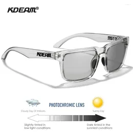 Солнцезащитные очки KDEAM, большие размеры, мужские поляризационные, похромные, ночного видения, большие солнцезащитные очки, модные женские очки, ширина 154 мм