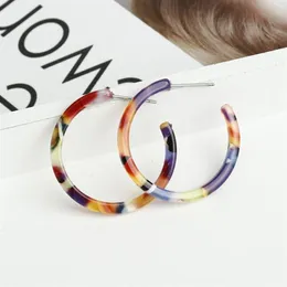 Vintage Small C Hoop Earrings for Women Korean Fashion Simple Colorful Resin Earrings Small Leopard Earings Fashion Jewelry Gift301U